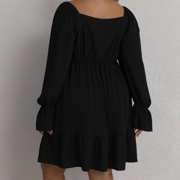 Royal blue Sweetheart Neck Ruffle Sleeve Mini Dress party Holiday - Picture 4 of 15